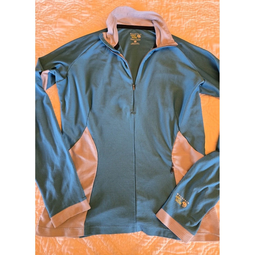 Mountain Hard Wear Long Sleeve 1/4 Zip Pullover M Women's Medium Teal & Gray